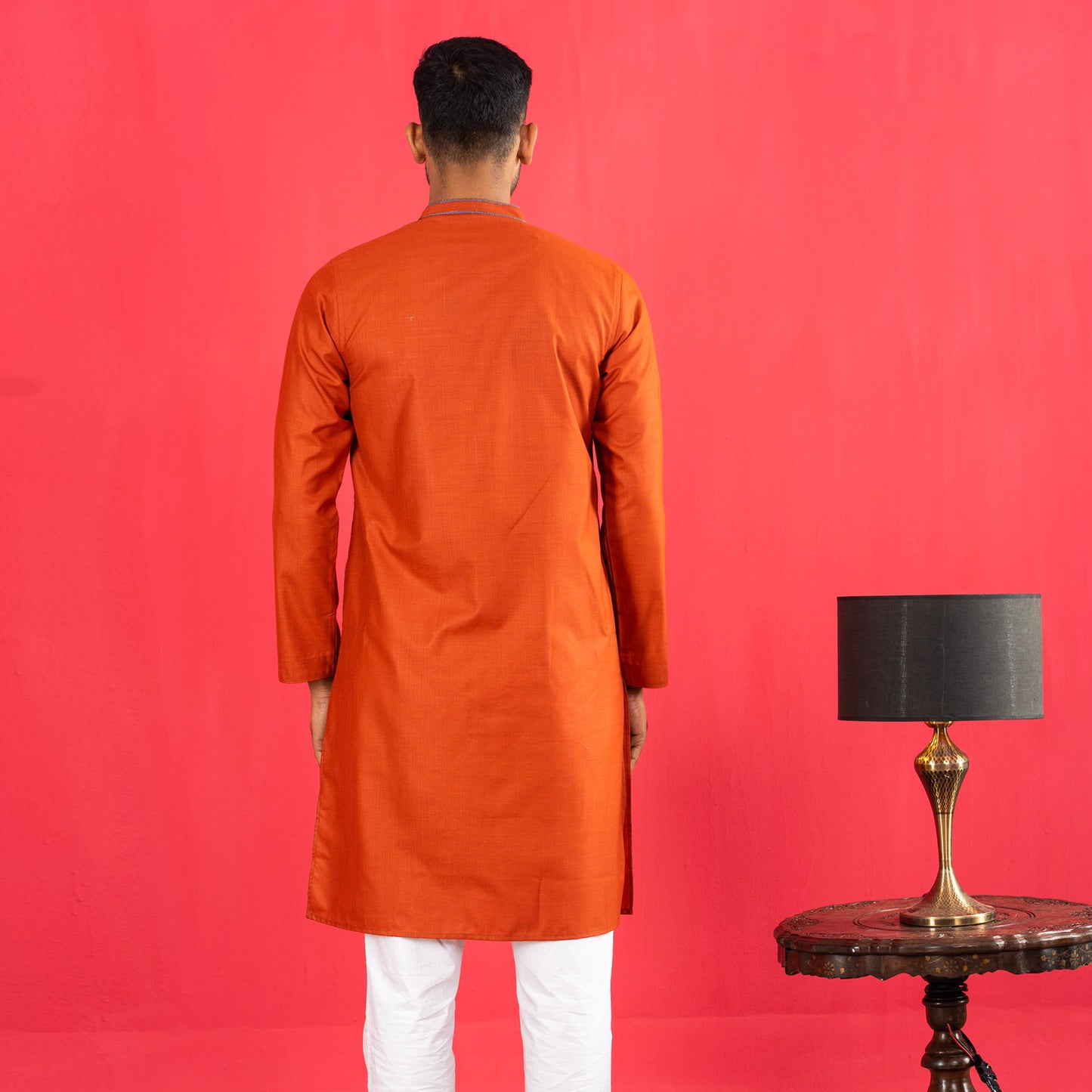 Mens Burnt Orange Panjabi