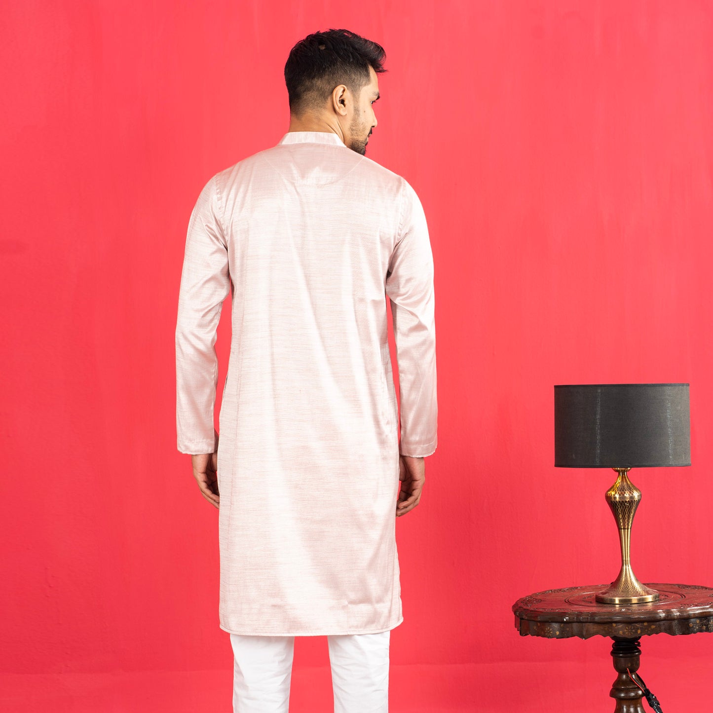 Mens Karchupi Panjabi- Peach