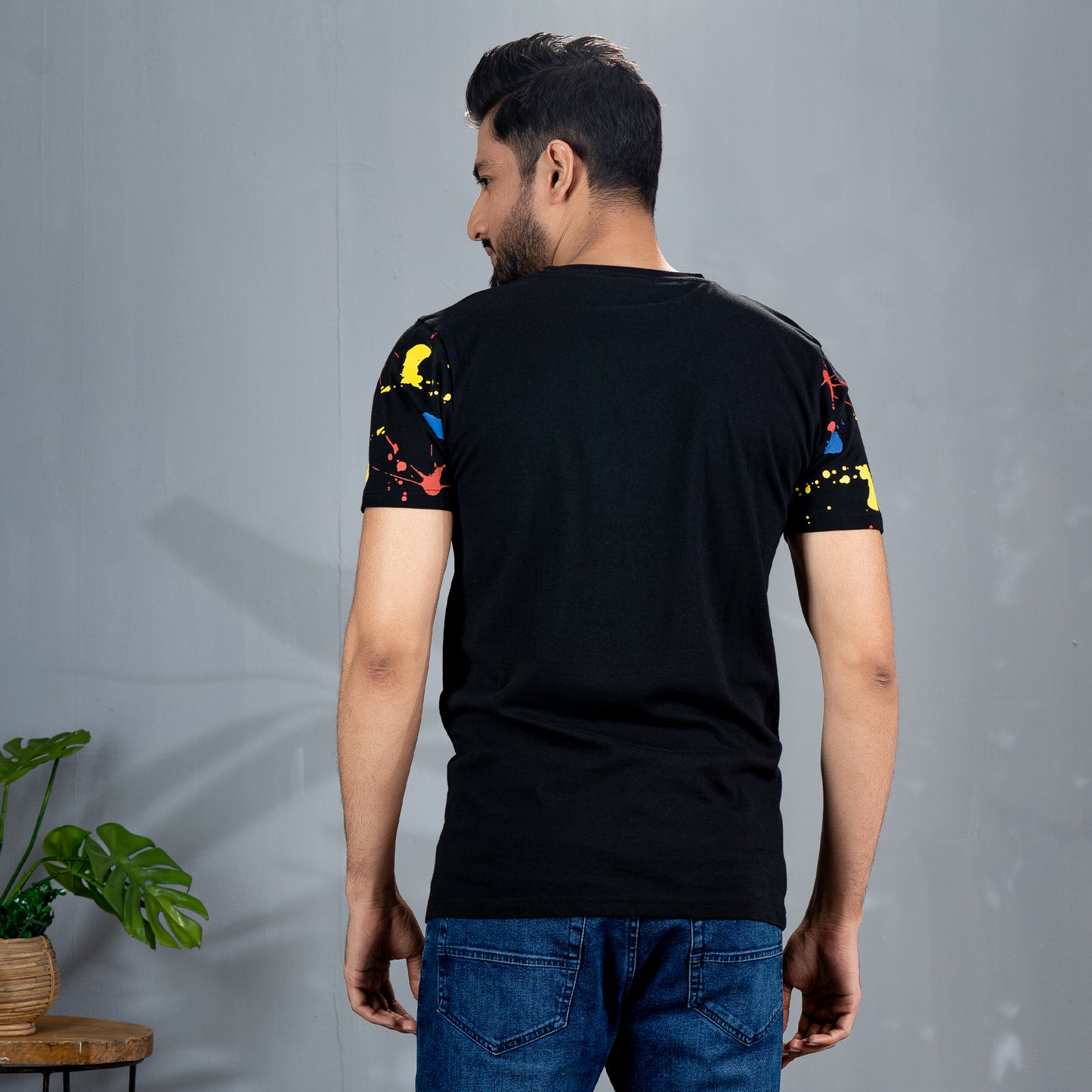 Mens Black Abstract T-Shirt