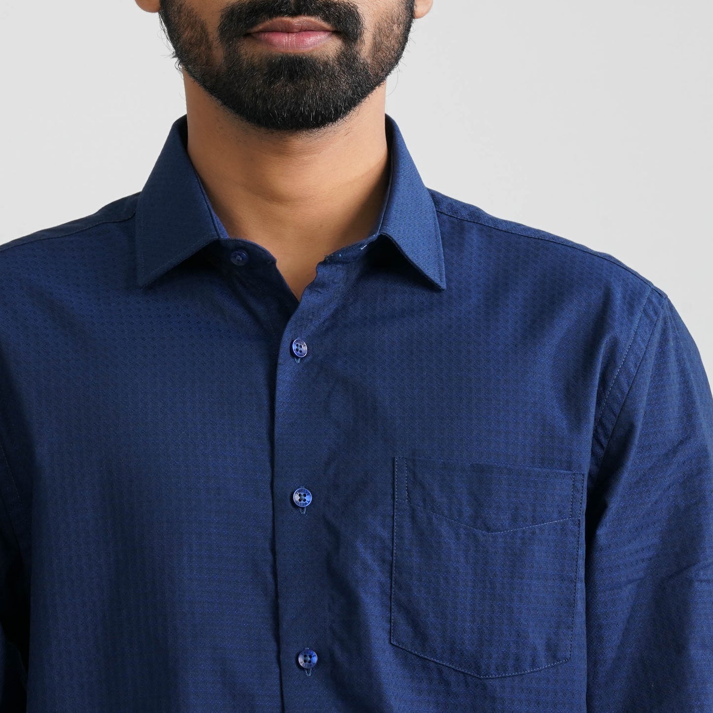 Men’s Cotton Dark Blue Formal Shirt