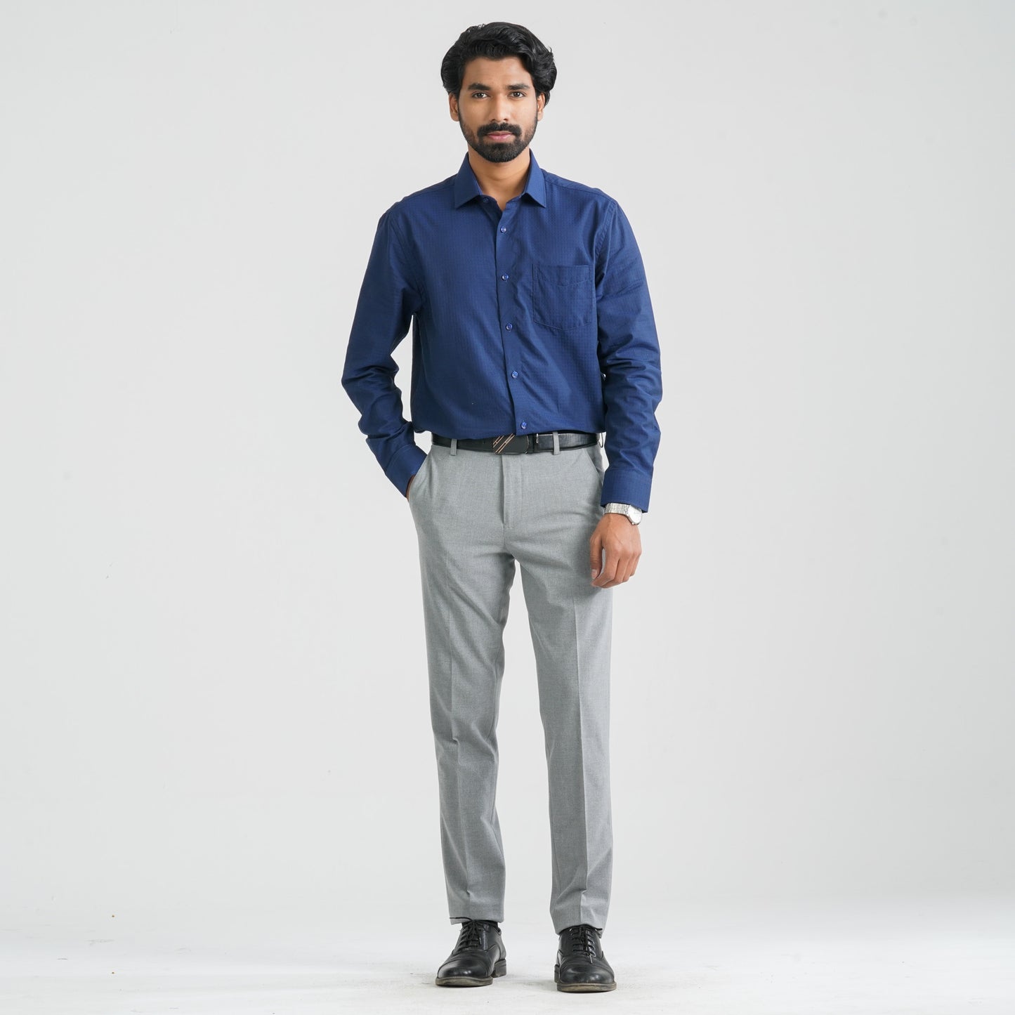Men’s Cotton Dark Blue Formal Shirt