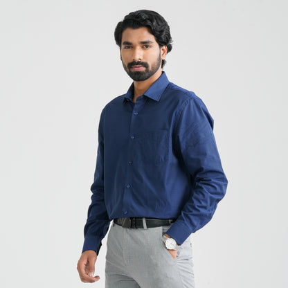 Men’s Cotton Dark Blue Formal Shirt