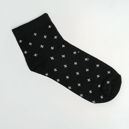 Black Aop Cotton Socks