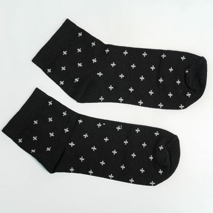 Black Aop Cotton Socks
