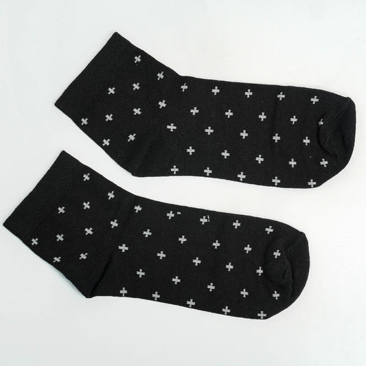 Black Aop Cotton Socks