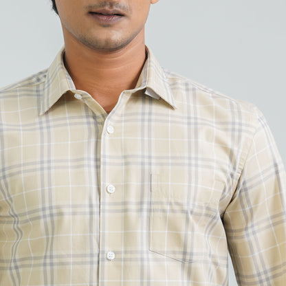 Men’s Beige Formal Shirt