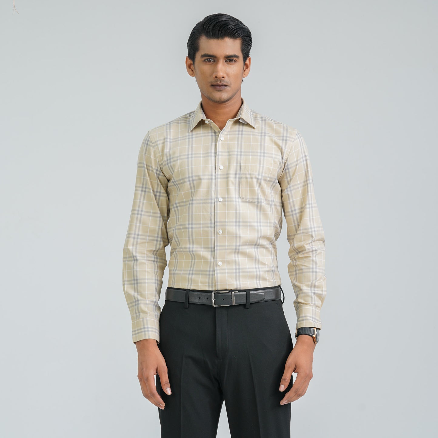 Men’s Beige Formal Shirt
