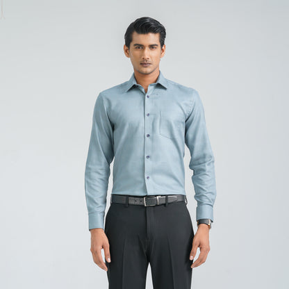 Men’s Blue Cotton Formal Shirt
