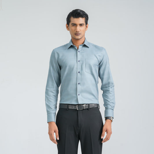 Men’s Blue Cotton Formal Shirt