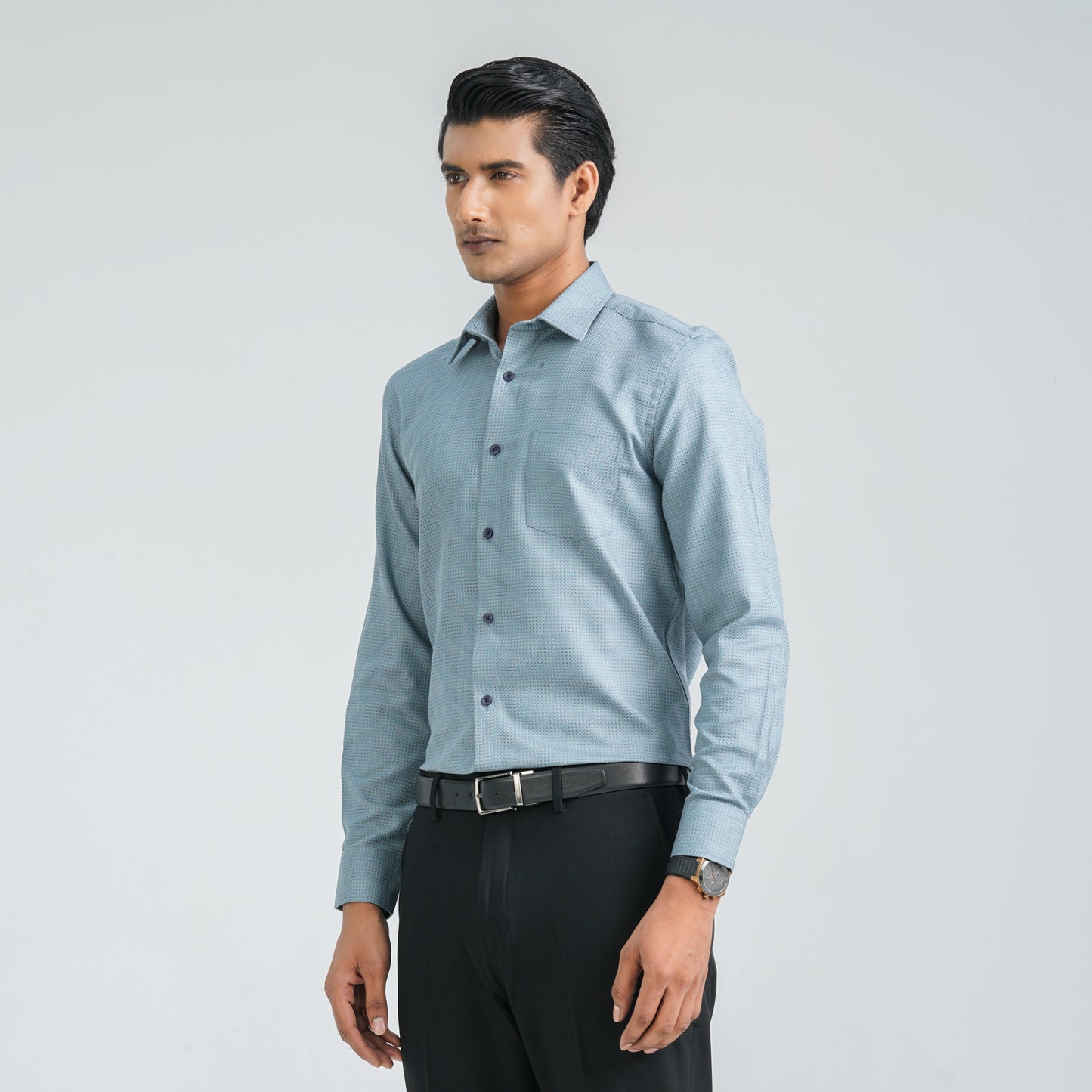 Men’s Blue Cotton Formal Shirt