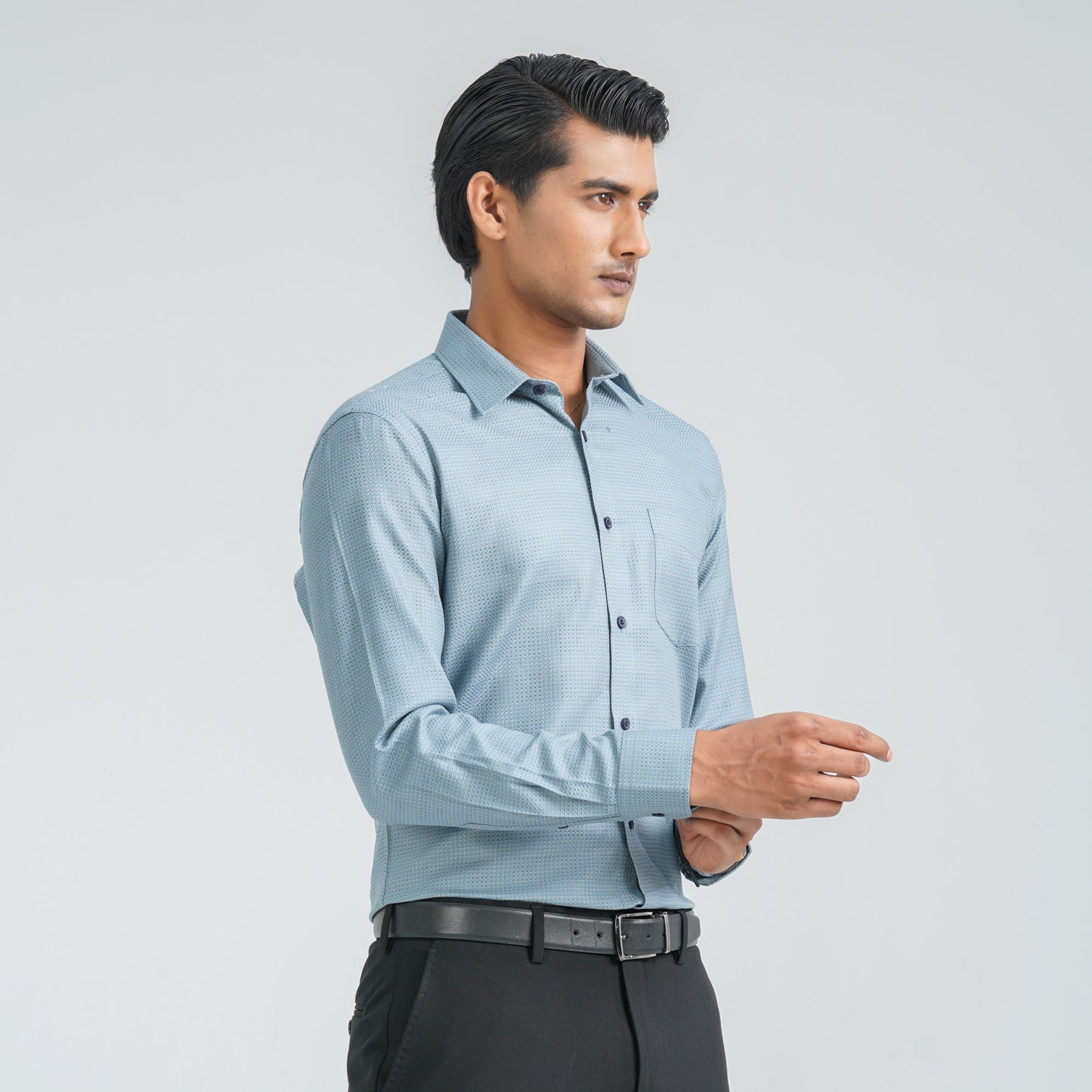 Men’s Blue Cotton Formal Shirt
