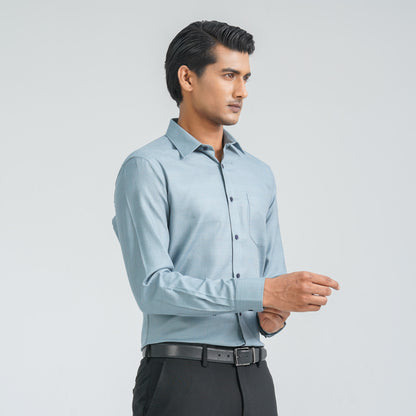 Men’s Blue Cotton Formal Shirt