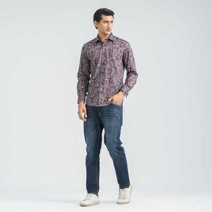 Men’s Maroon Casual Shirt