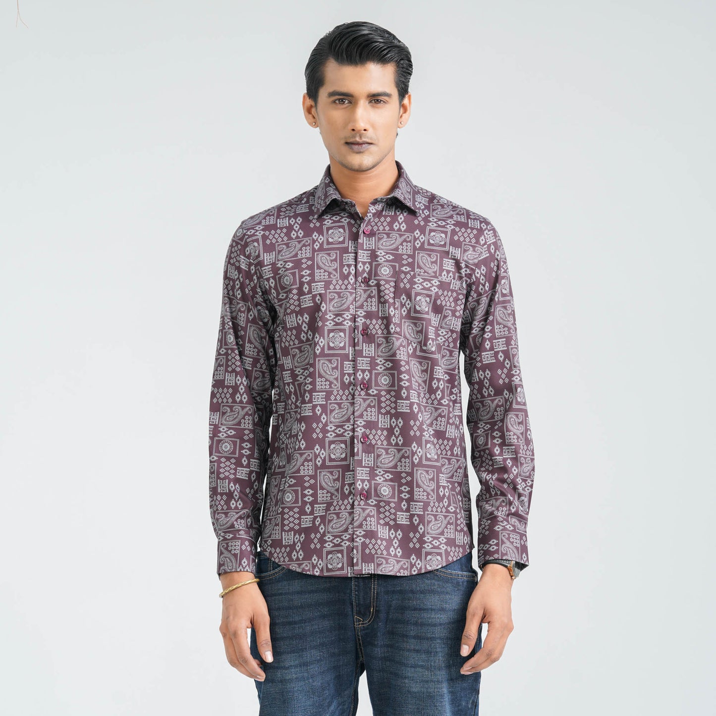Men’s Maroon Casual Shirt