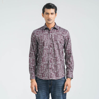 Men’s Maroon Casual Shirt
