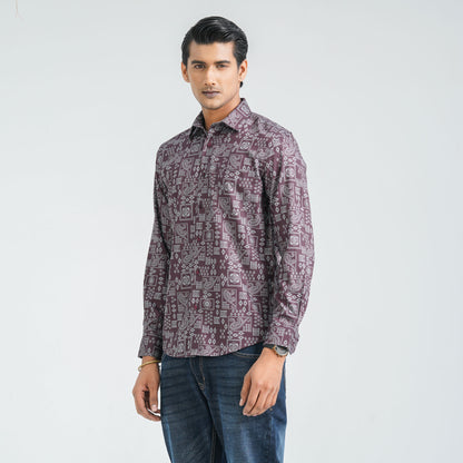 Men’s Maroon Casual Shirt