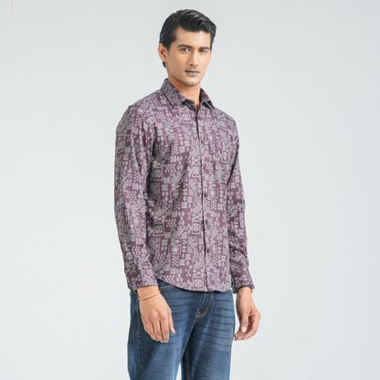 Men’s Maroon Casual Shirt