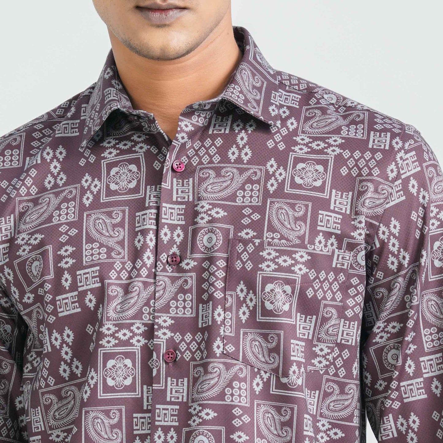 Men’s Maroon Casual Shirt
