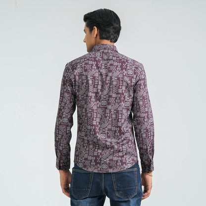 Men’s Maroon Casual Shirt