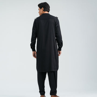 Men’s Black Viscose Kabli