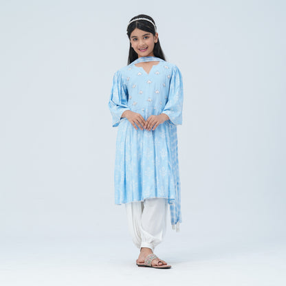 Girl's Floral Viscose Three Piece Set