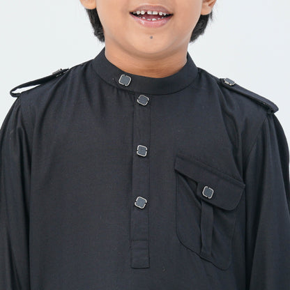 Boy's Black Viscose Kabli