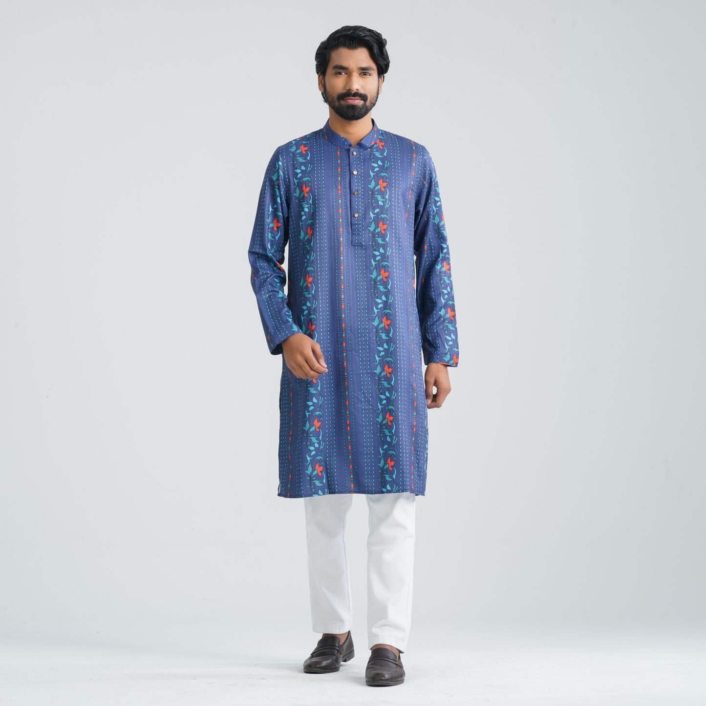 Men's Blue Basic Panjabi