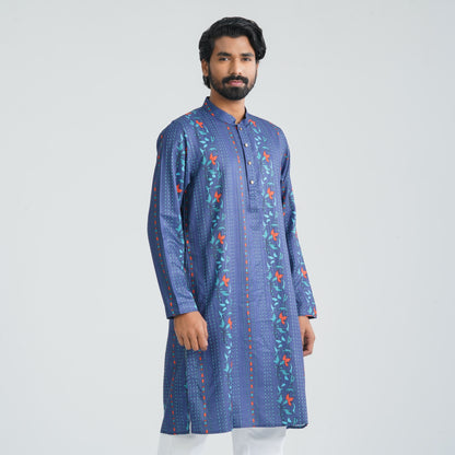 Men's Blue Basic Panjabi
