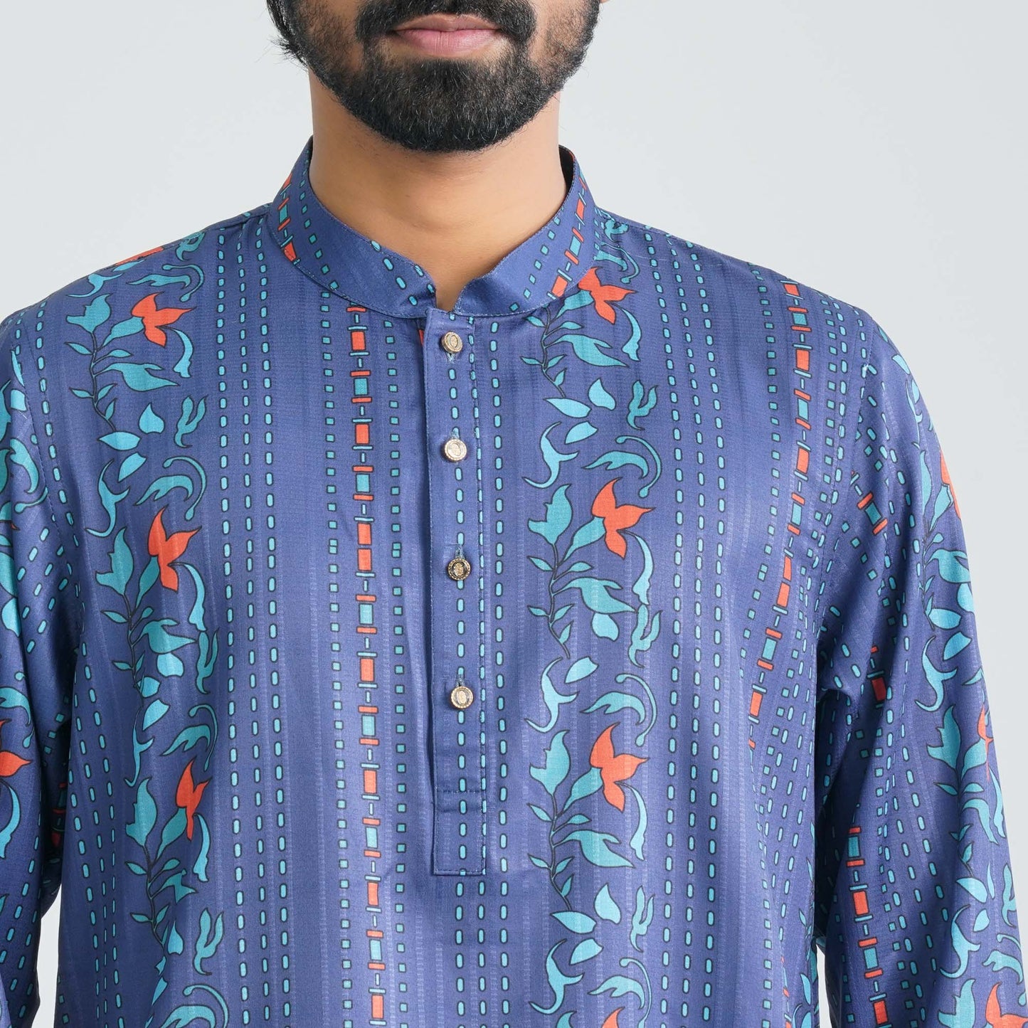 Men's Blue Basic Panjabi