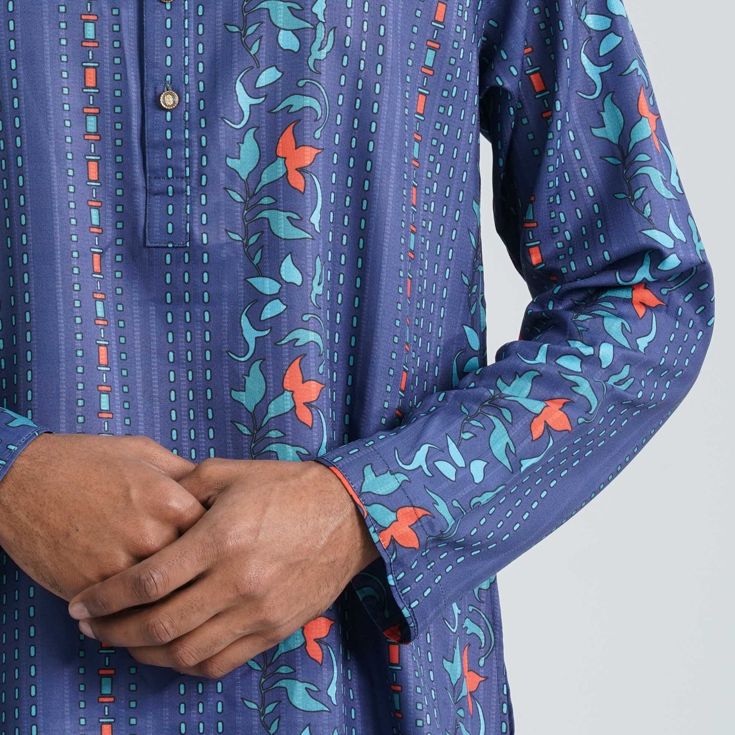 Men's Blue Basic Panjabi