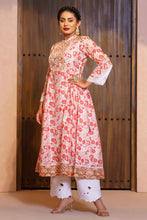 Load image into Gallery viewer, ETHNIC HIGH RANGE KURTI- RED PRINT
