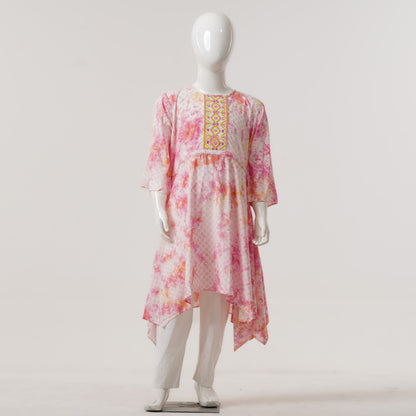 Teen Girls Pink Tie Dye Tunic