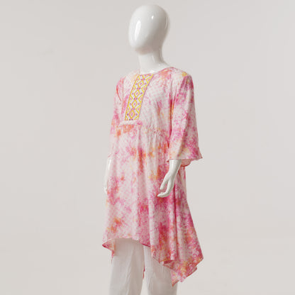 Teen Girls Pink Tie Dye Tunic