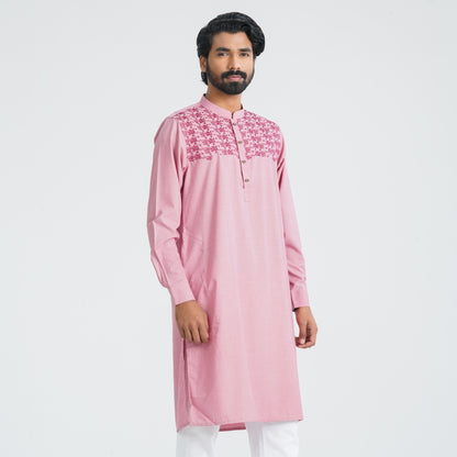 Mens Pink Premium Panjabi