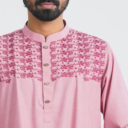 Mens Pink Premium Panjabi