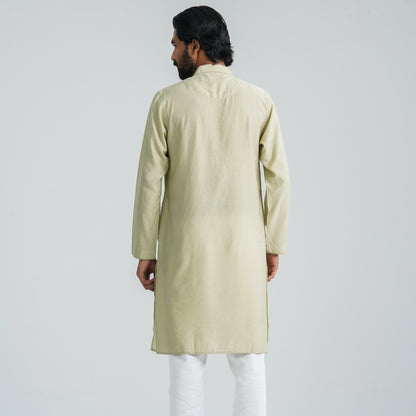 Men Cotton Panjabi Olive