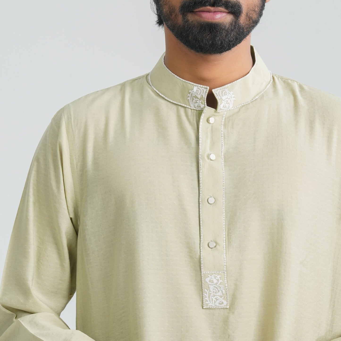 Men Cotton Panjabi Olive