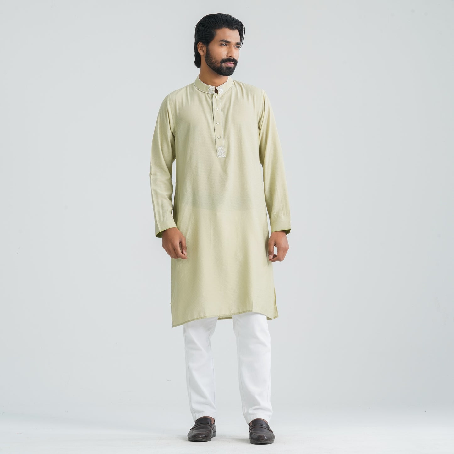 Men Cotton Panjabi Olive