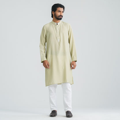 Men Cotton Panjabi Olive