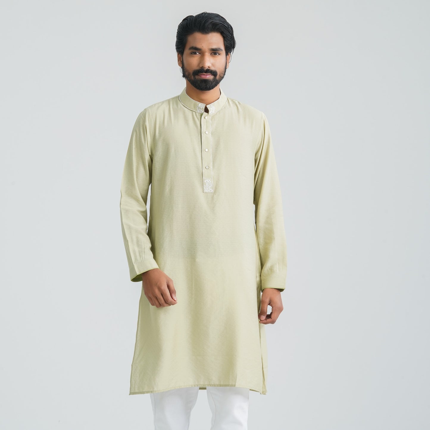 Men Cotton Panjabi Olive