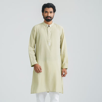 Men Cotton Panjabi Olive