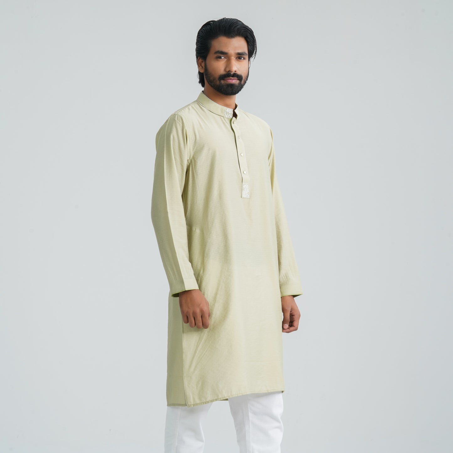 Men Cotton Panjabi Olive