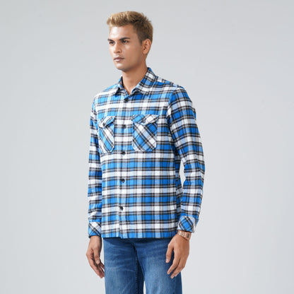 Men's Blue Check Shacket