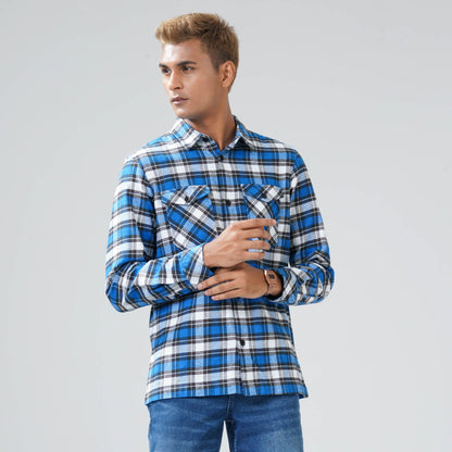 Men's Blue Check Shacket