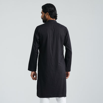 Mens Black Cotton Blended Panjabi