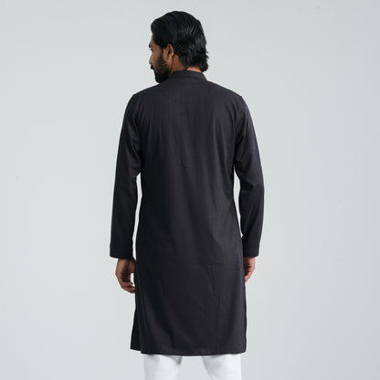 Mens Black Cotton Blended Panjabi