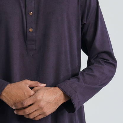 Mens Maroon Cotton Blended Panjabi