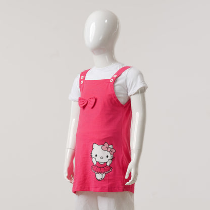 Baby Girls White & Pink Romper Set