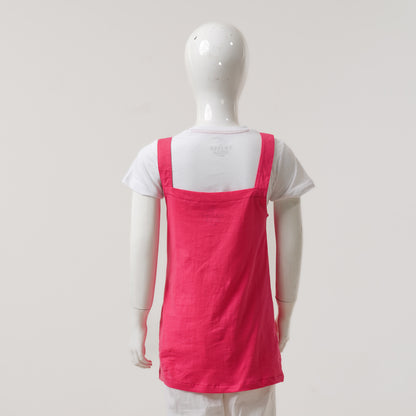 Baby Girls White & Pink Romper Set