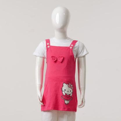 Baby Girls White & Pink Romper Set